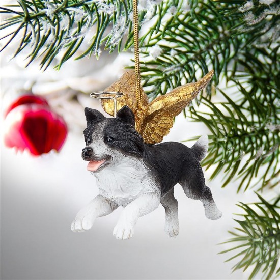 Design Toscano Angel Border Collie Ornament