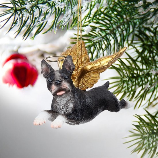 Design Toscano Angel Boston Terrier Ornament