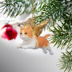 Design Toscano Angel Cat Ornament-Orange Tabby