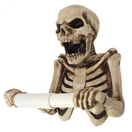 Design Toscano Bone Dry Skeleton Toilet Paper Holder