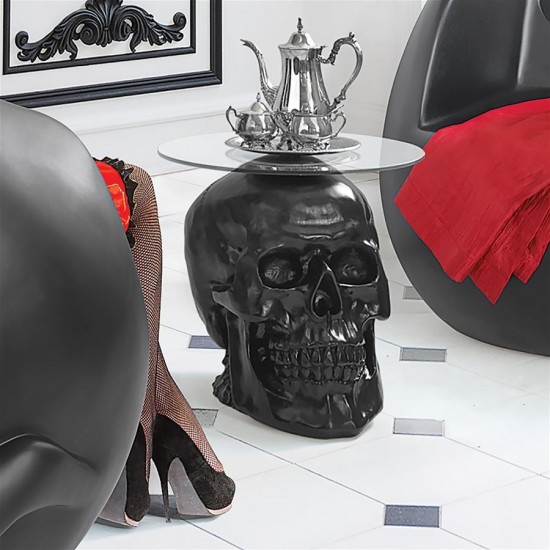 Design Toscano Black Skull Table