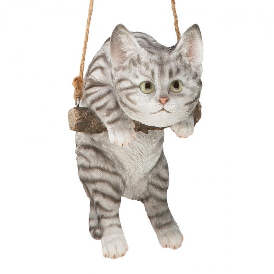 Design Toscano Grey Tabby Cat Hanging