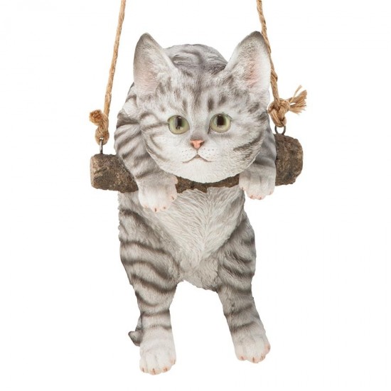 Design Toscano Grey Tabby Cat Hanging