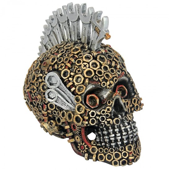 Design Toscano Gear Head Nuts And Bolts Skull