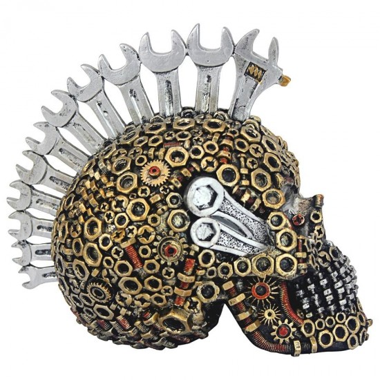 Design Toscano Gear Head Nuts And Bolts Skull