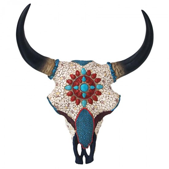 Design Toscano Large Mystic Plains Warrior Cow Skull