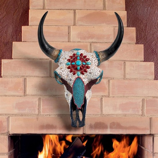 Design Toscano Large Mystic Plains Warrior Cow Skull