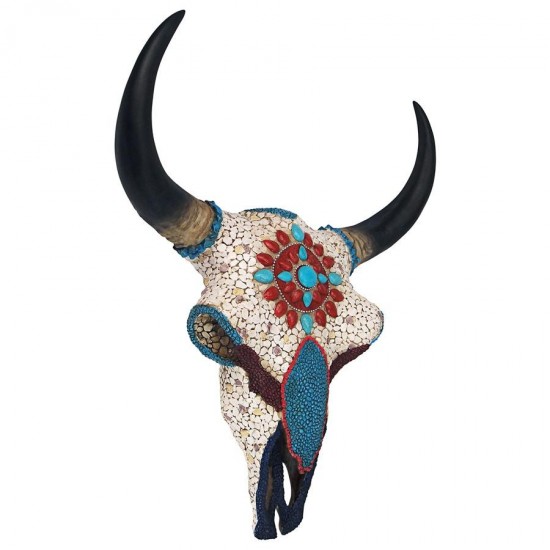 Design Toscano Large Mystic Plains Warrior Cow Skull