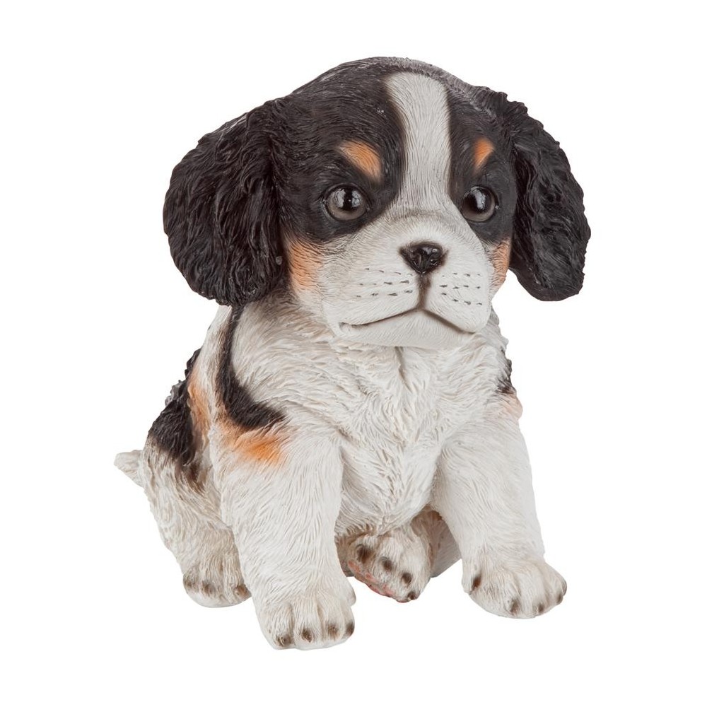 Design Toscano Black & White Cavalier Puppy Partner