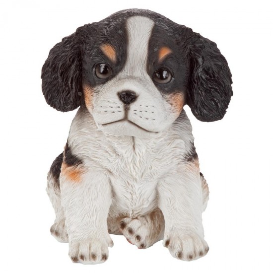 Design Toscano Black & White Cavalier Puppy Partner