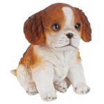 Design Toscano Red & White Cavalier Puppy Partner