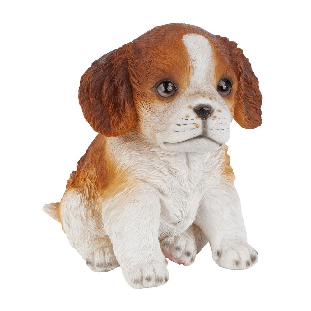 Design Toscano Red & White Cavalier Puppy Partner Design Toscano Red & White Cavalier Puppy Partner