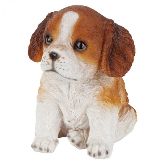 Design Toscano Red & White Cavalier Puppy Partner