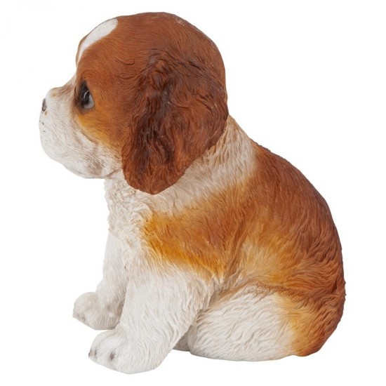 Design Toscano Red & White Cavalier Puppy Partner