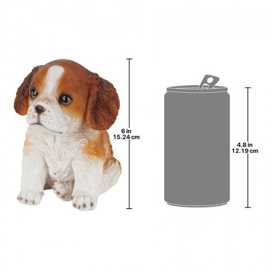 Design Toscano Red & White Cavalier Puppy Partner