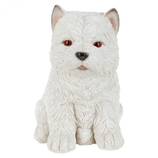 Design Toscano White Maltese Puppy Partner Statue