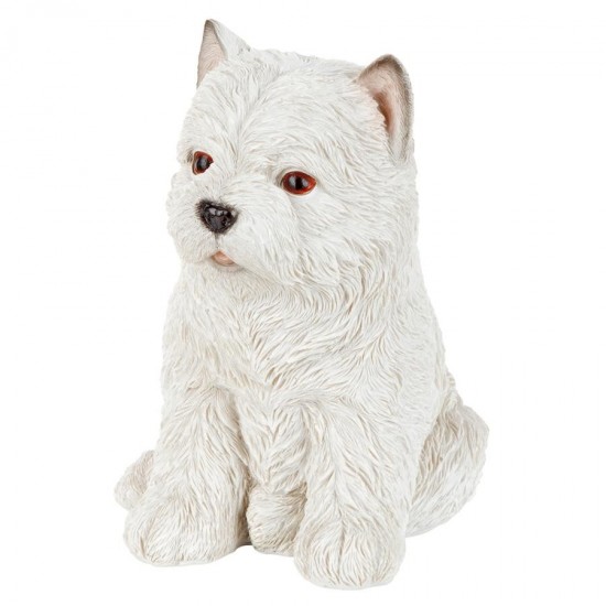 Design Toscano White Maltese Puppy Partner Statue