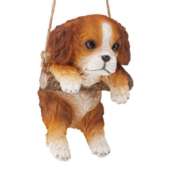 Design Toscano Brown King Charles Cavelier Dog Hanging