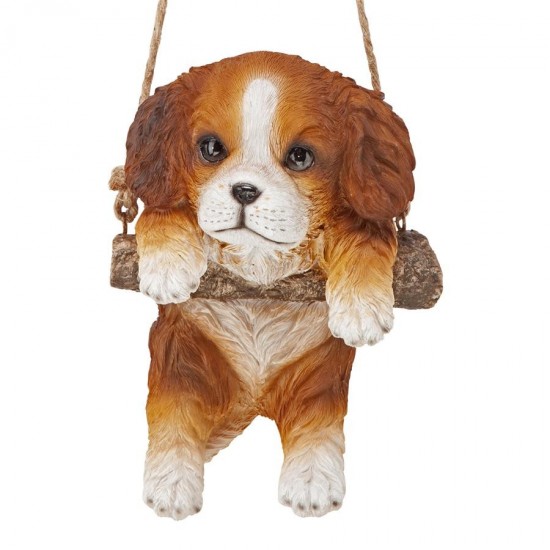 Design Toscano Brown King Charles Cavelier Dog Hanging