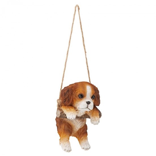 Design Toscano Brown King Charles Cavelier Dog Hanging
