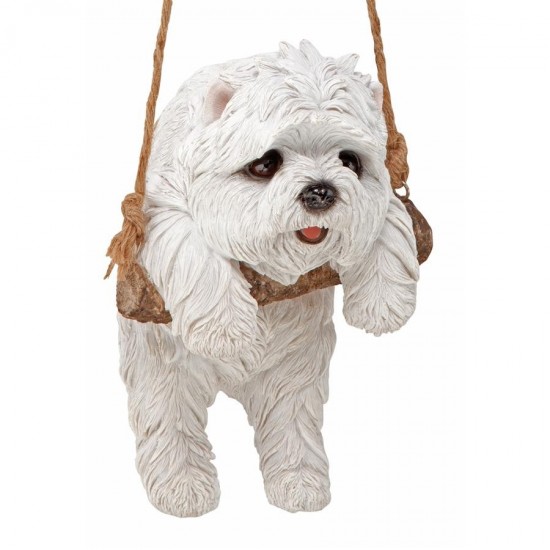 Design Toscano White Maltese Dog Hanging