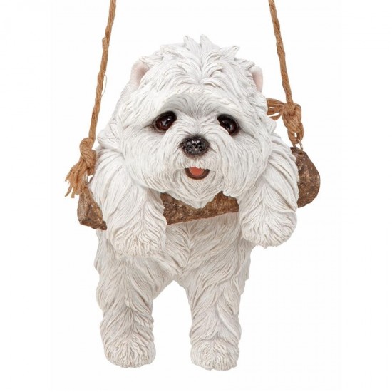 Design Toscano White Maltese Dog Hanging