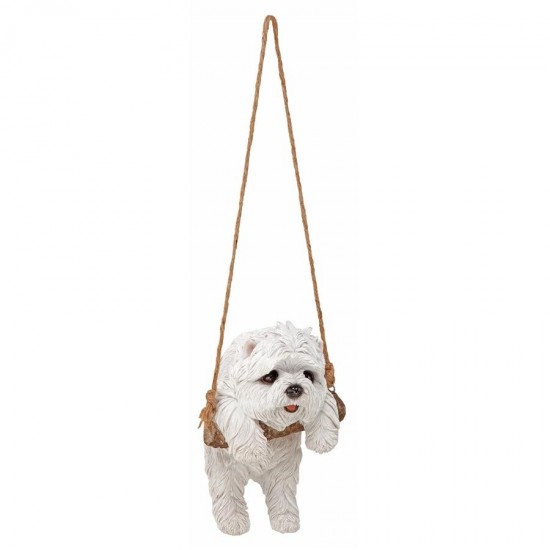 Design Toscano White Maltese Dog Hanging