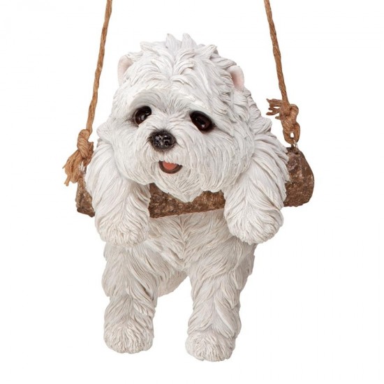Design Toscano White Maltese Dog Hanging