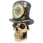 Design Toscano Steampunk Mad Hatter Skull Clock