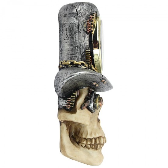 Design Toscano Steampunk Mad Hatter Skull Clock