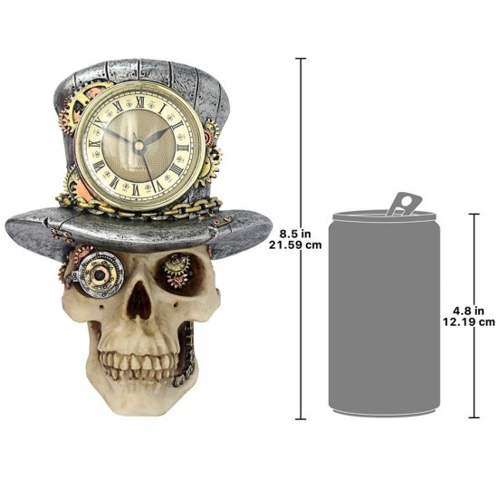 Design Toscano Steampunk Mad Hatter Skull Clock