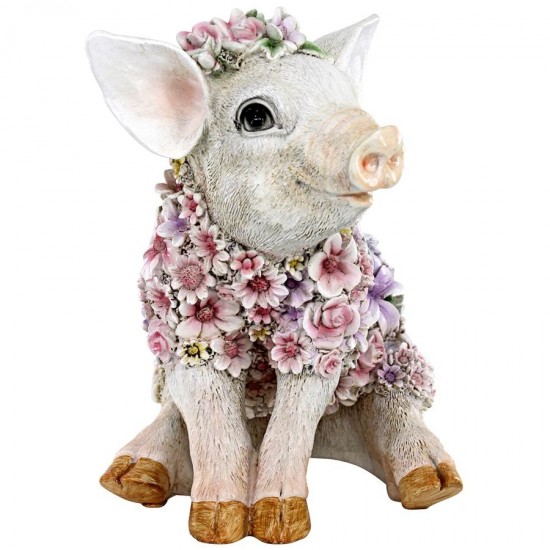 Design Toscano Flower Power Pig Statue