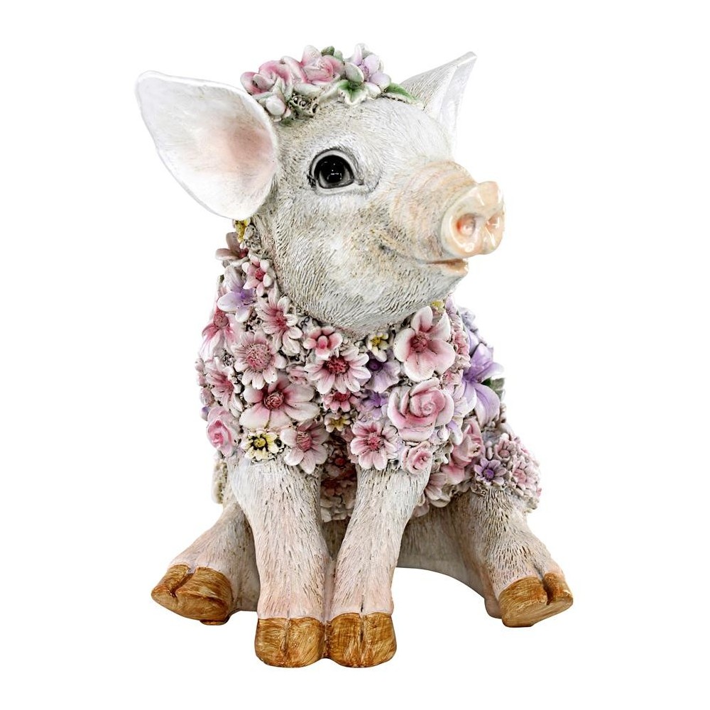 Design Toscano Flower Power Pig Statue