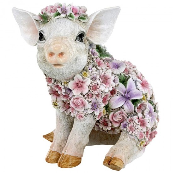 Design Toscano Flower Power Pig Statue