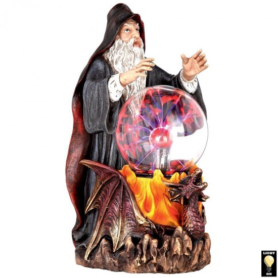 Design Toscano Wizard With Led Crystal Ball Statue