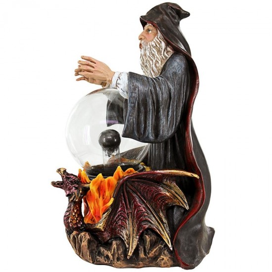 Design Toscano Wizard With Led Crystal Ball Statue