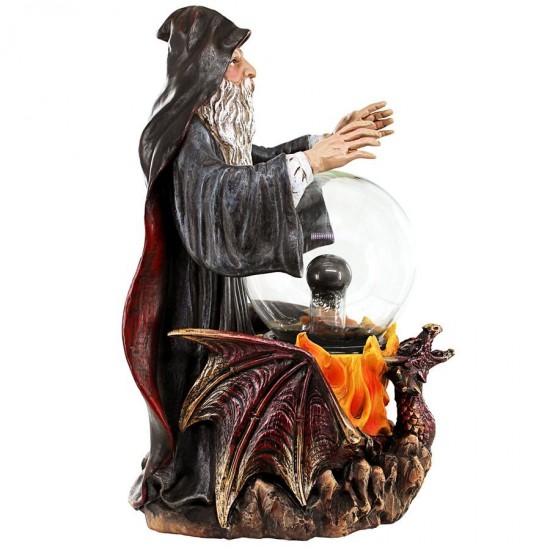 Design Toscano Wizard With Led Crystal Ball Statue