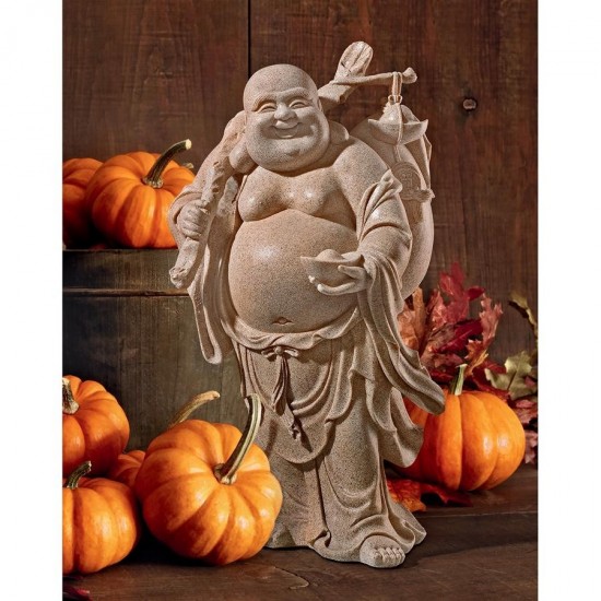 Design Toscano Wandering Happy Hotei Buddha Statue