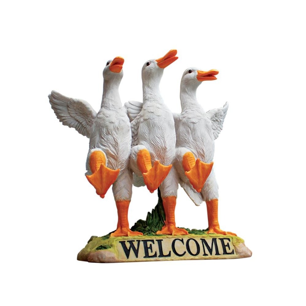 Design Toscano Delightful Dancing Ducks Welcome Sign