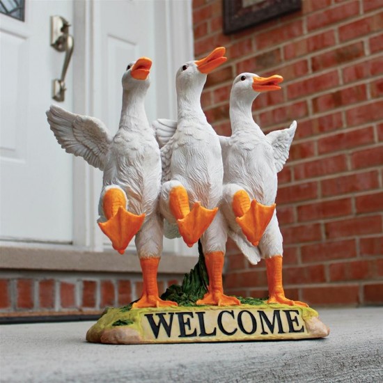 Design Toscano Delightful Dancing Ducks Welcome Sign