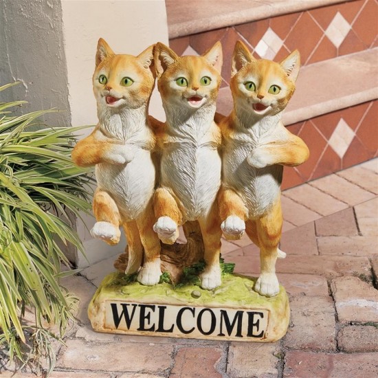 Design Toscano Chorus Line Of Cats Welcome Statue