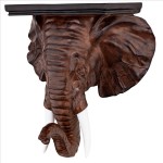 Design Toscano Elephant Wall Shelf Sconce