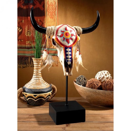 Design Toscano Western Desert Sun Cow Skull Statue