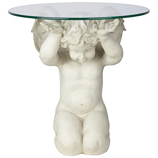 Design Toscano Cherubs Care Glass Topped Table