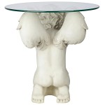 Design Toscano Cherubs Care Glass Topped Table