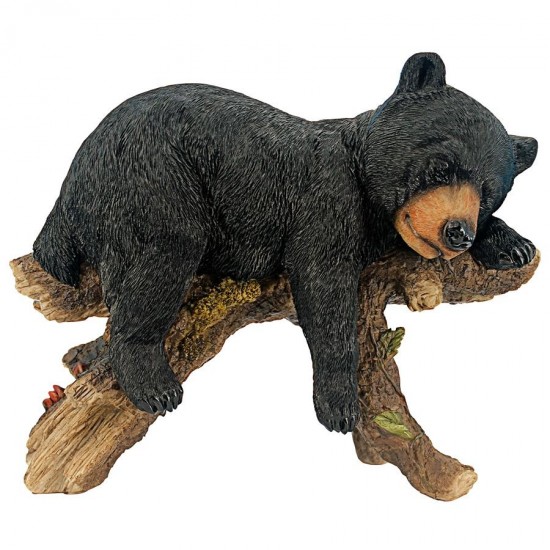 Design Toscano Catnapping Cub Black Bear Statue