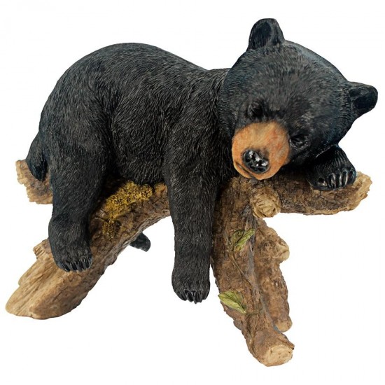 Design Toscano Catnapping Cub Black Bear Statue