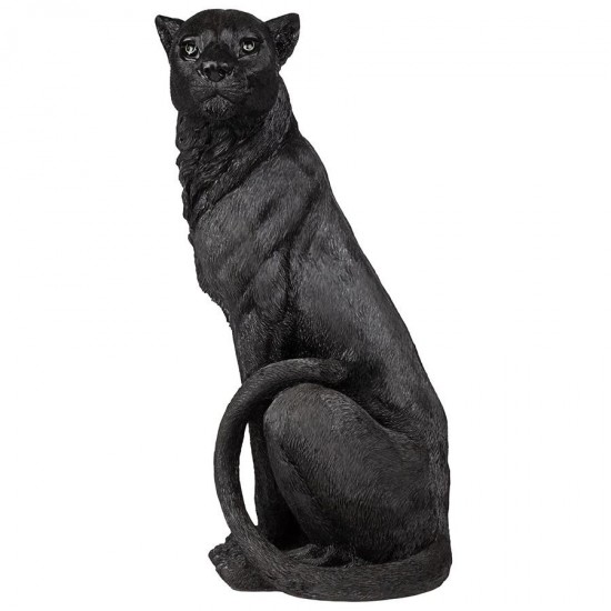 Design Toscano Pensive Panther Black Jaguar Statue