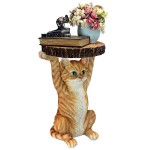 Design Toscano Tabby At Your Service Side Table