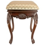 Design Toscano Madame Bouvier Stool Walnut Finish